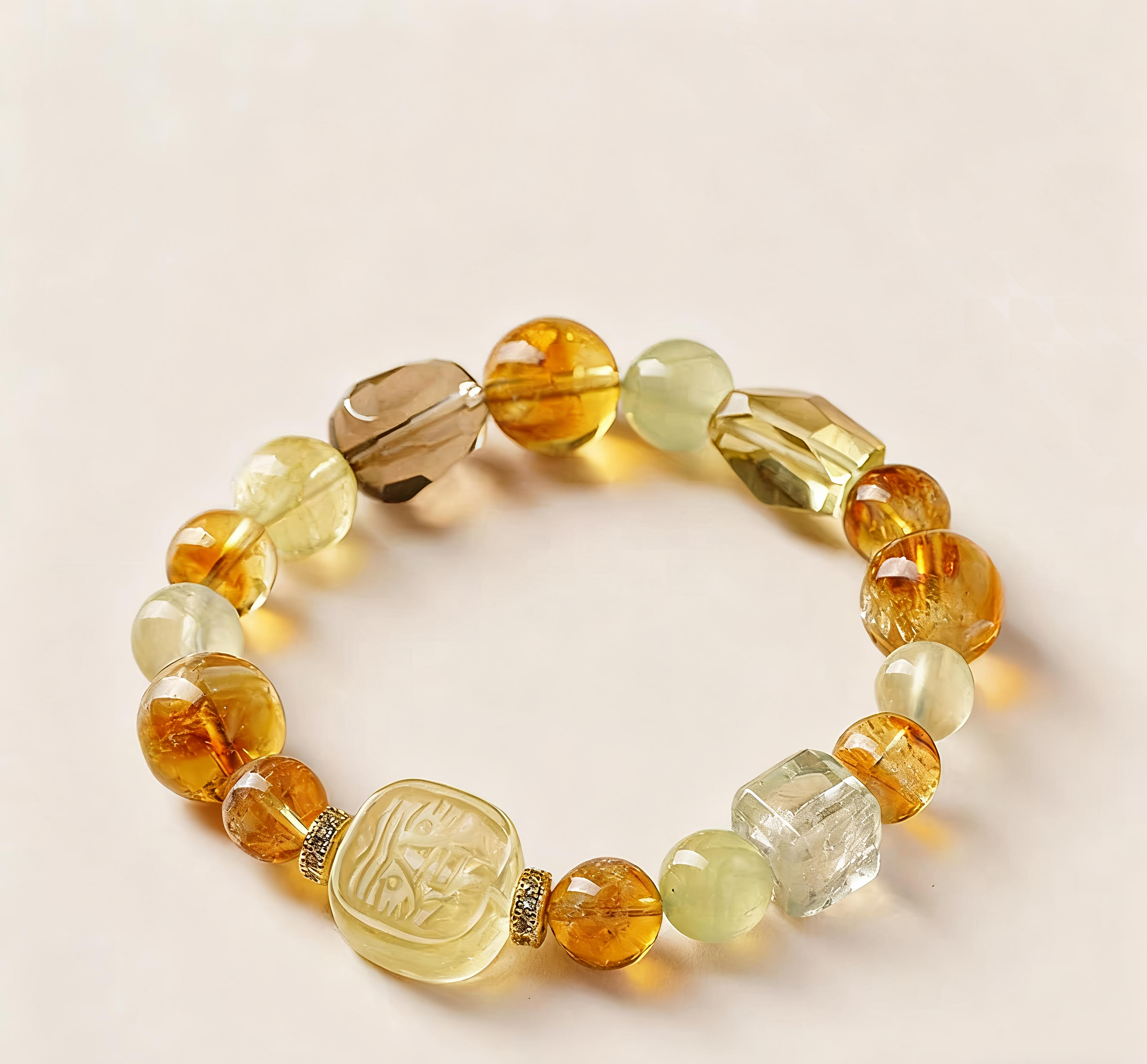 Luxury Yellow Natural Crystal Bracelet