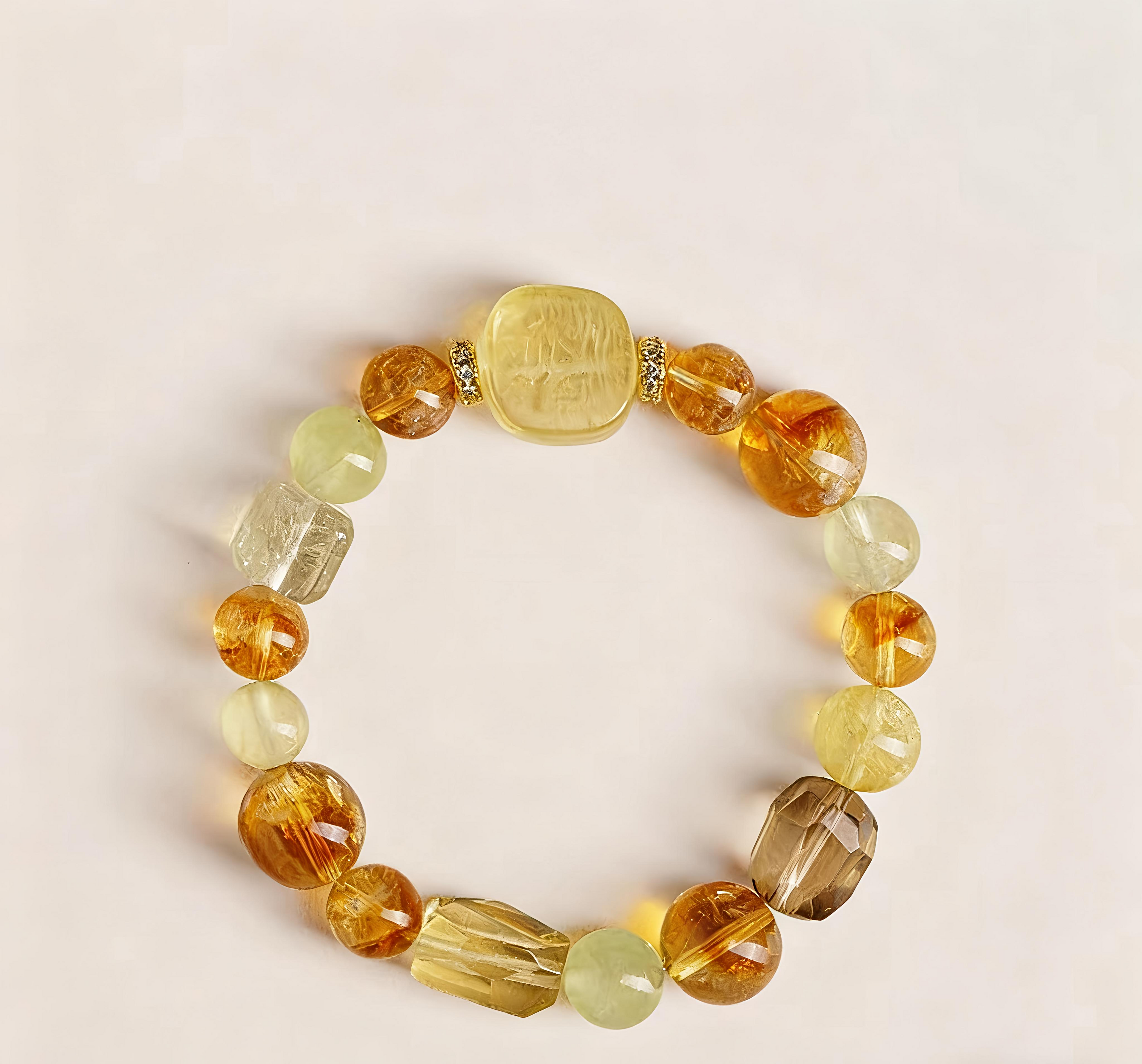 Luxury Yellow Natural Crystal Bracelet