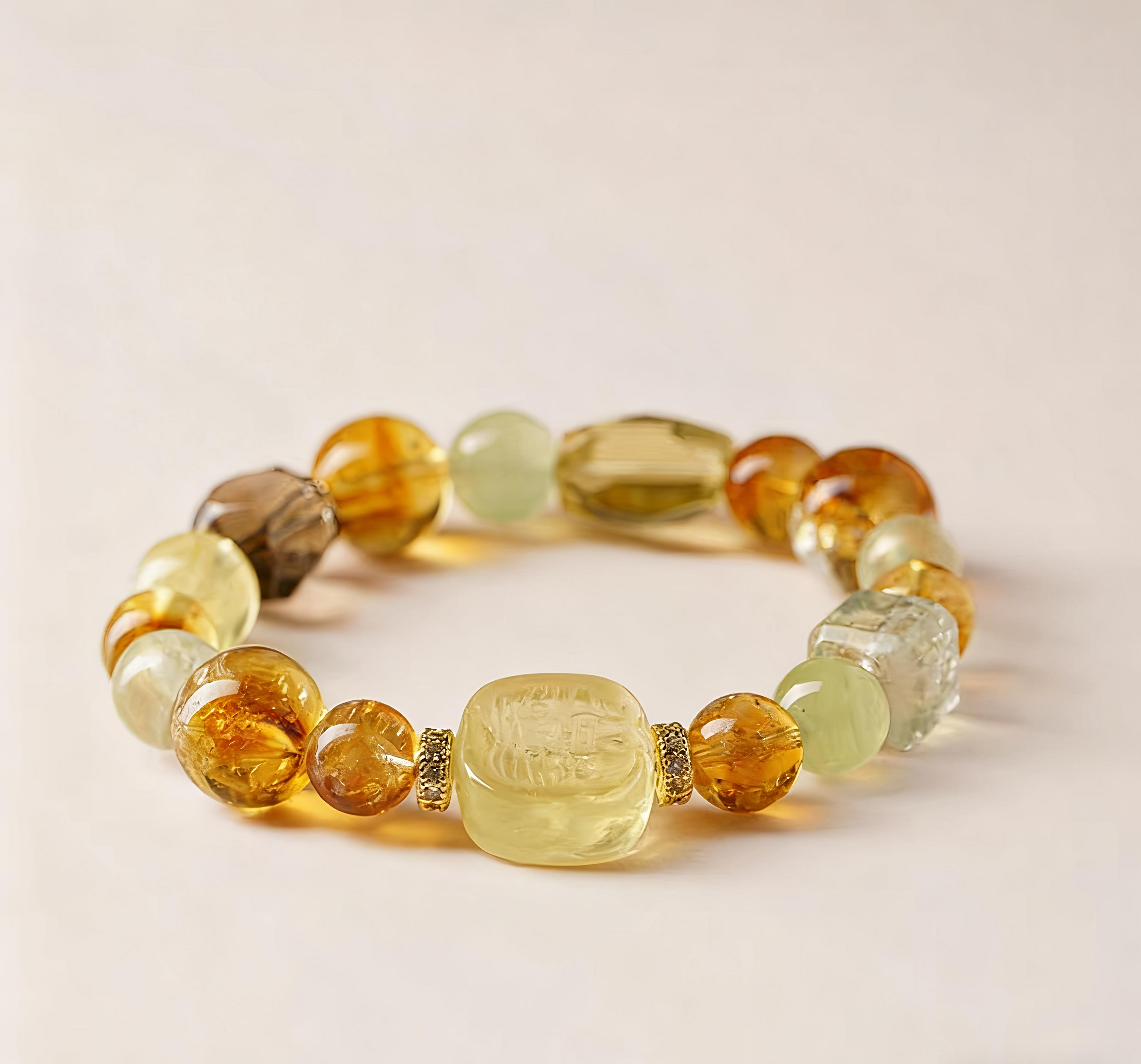 Luxury Yellow Natural Crystal Bracelet