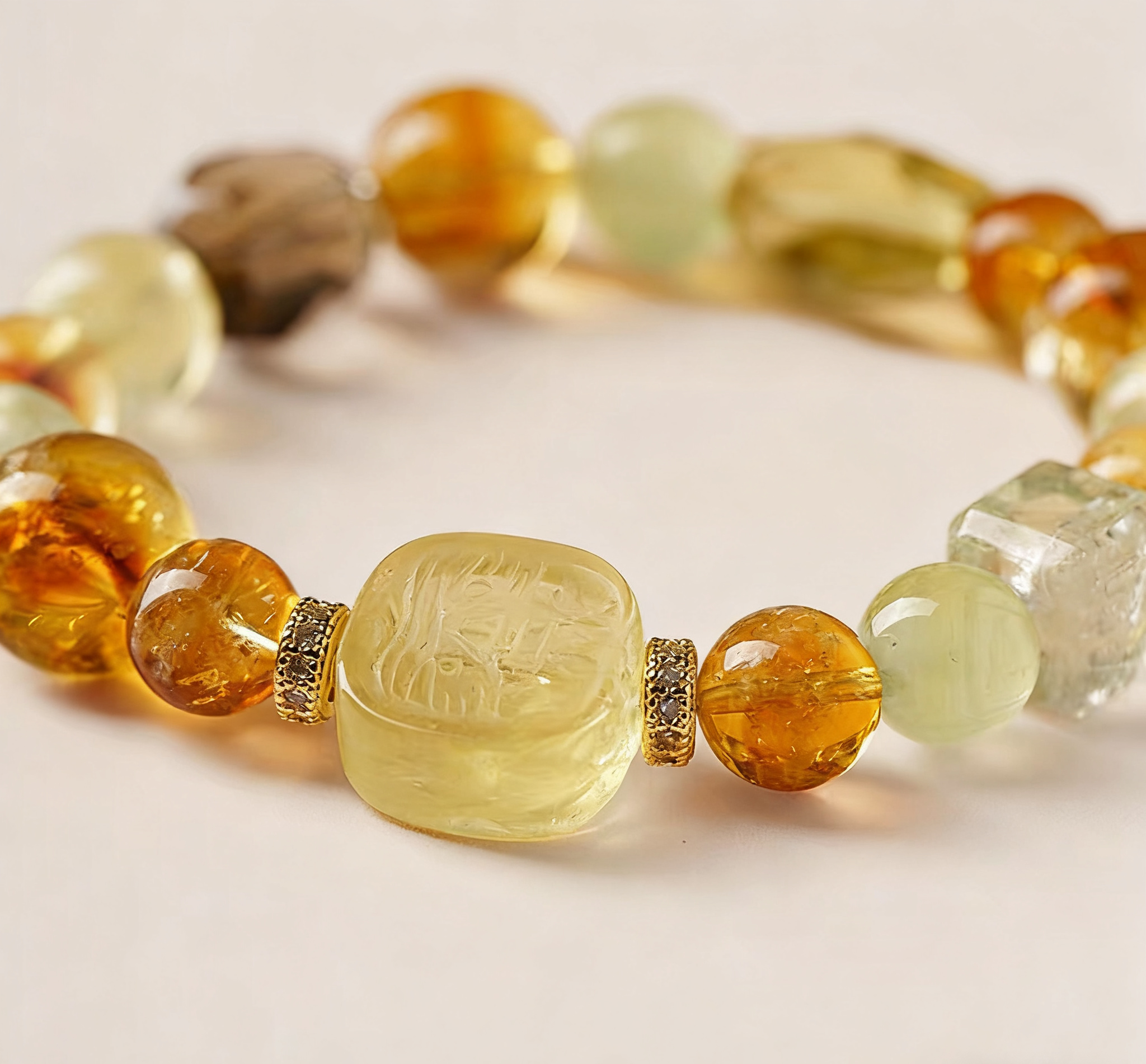 Luxury Yellow Natural Crystal Bracelet