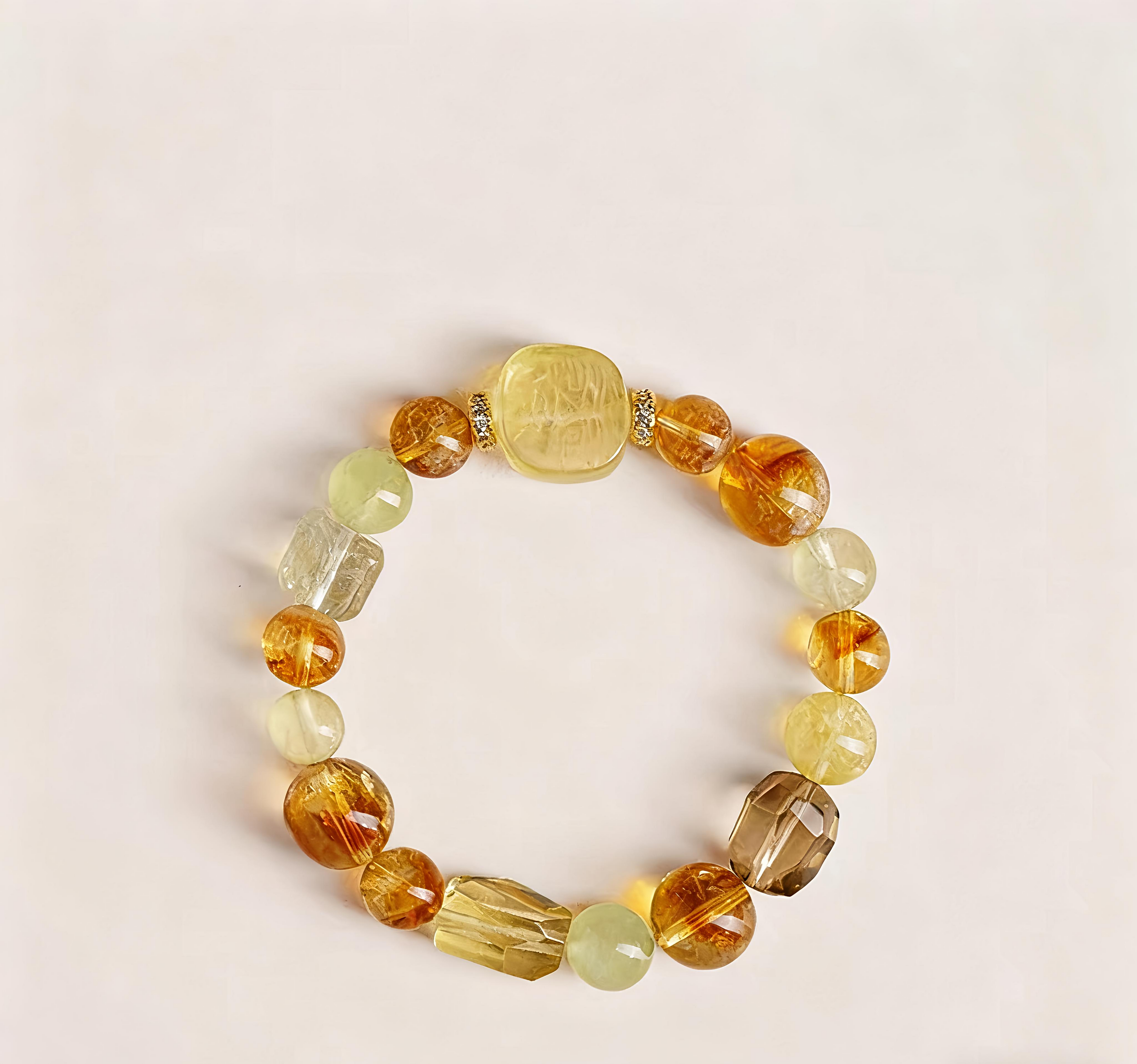 Luxury Yellow Natural Crystal Bracelet